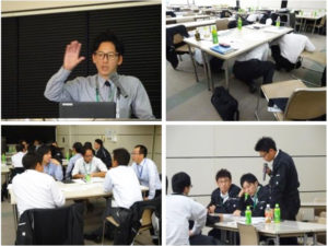 緊急災害時の対応・企業防災についての説明している様子